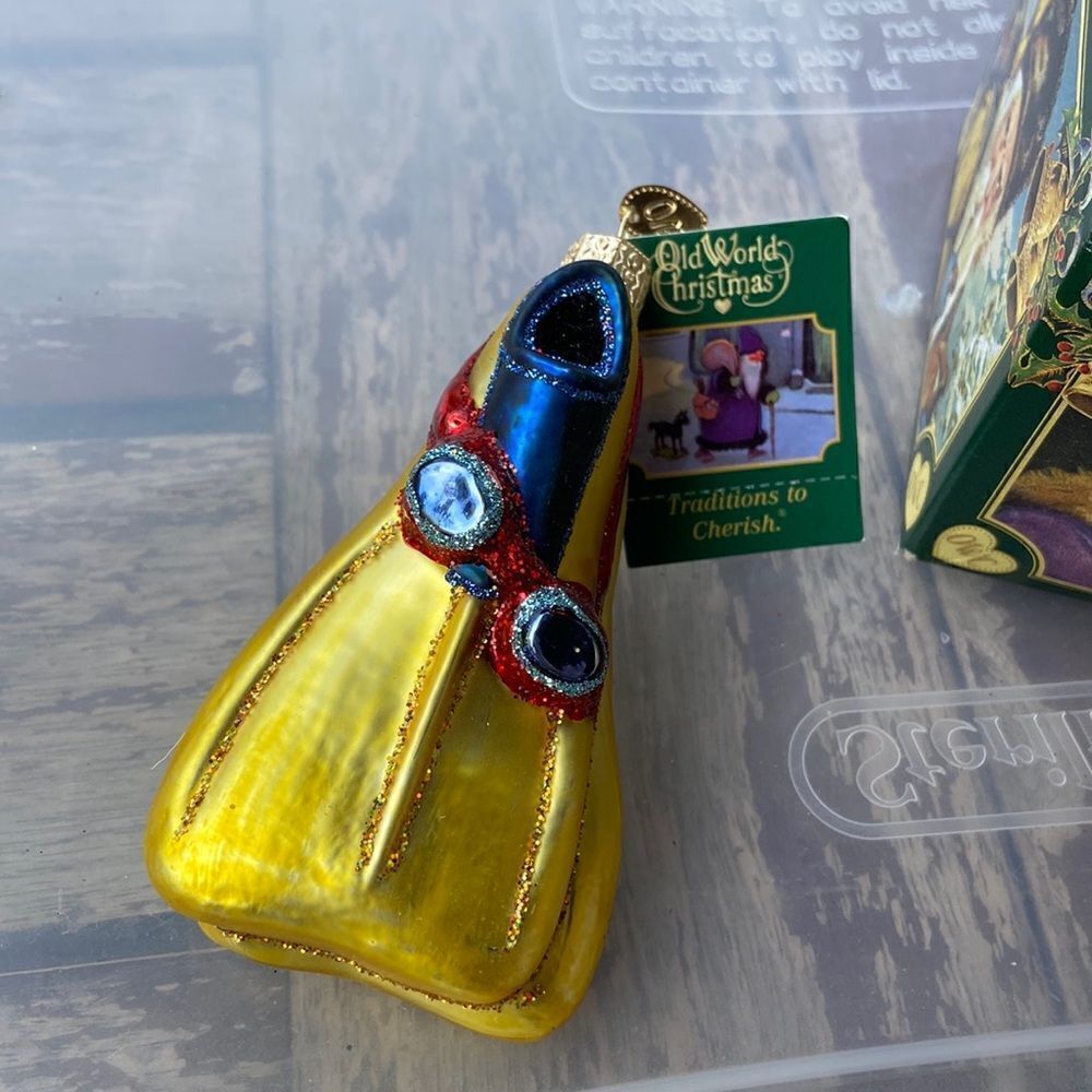 Old world Christmas Swim Flippers NWT Xmas decor